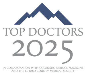 Colorado Springs Top Doctors 2025 award, presented with Colorado Springs Magazine and the El Paso County Medical Society